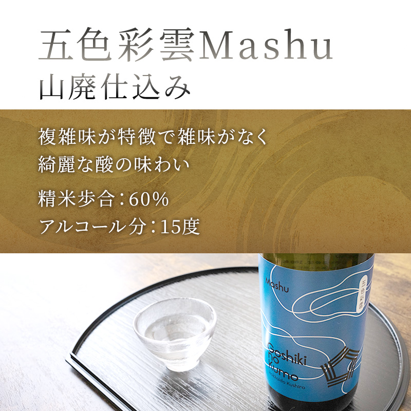 福司酒造 五色彩雲Mashu (山廃仕込み) 720ml×1本 山田錦使用 北海道 芦別市 加藤農場
