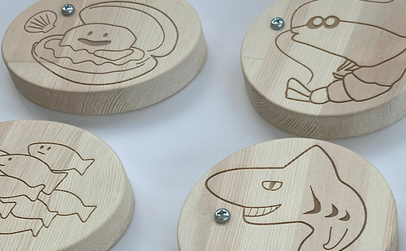 さかなつり (えび) 7種類の海の生き物たちと釣り竿のセット 木製 おもちゃ 知育 インテリア プレゼント 贈り物