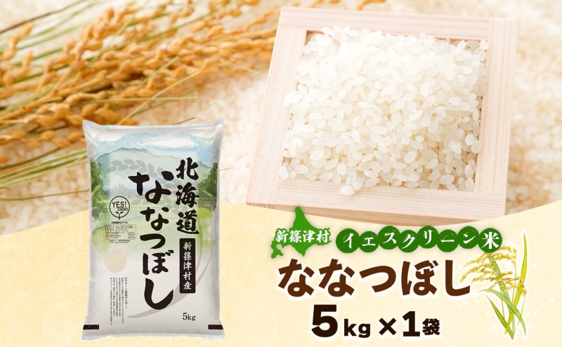 北海道 イエスクリーン米 令和7年産 ななつぼし 5kg 精米 米 白米 お米 新米 ごはん ご飯 ライス 道産米 ブランド米 新しのつ米 ふっくら 食味ランキング  産地直送 カワサキ森田屋 送料無料