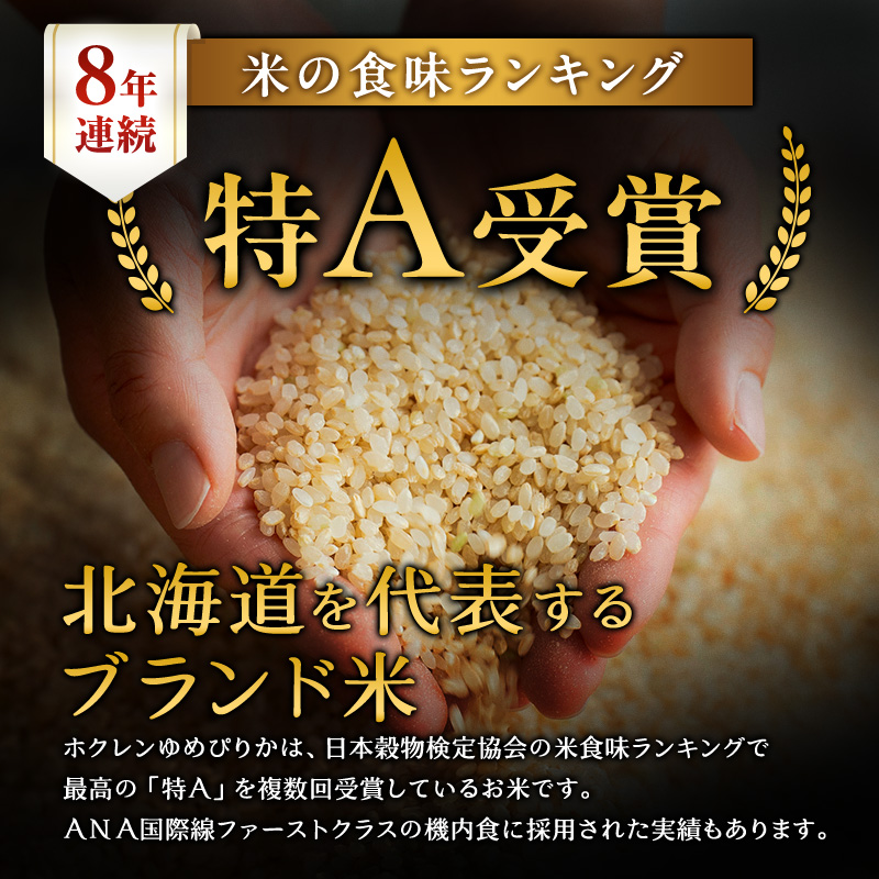 3ヵ月 定期便 ホクレンゆめぴりか（玄米12kg（3kg×4袋））ANA機内食採用 お米 米 ごはん 玄米 国産 北海道 こめ コメ [JA新おたる]