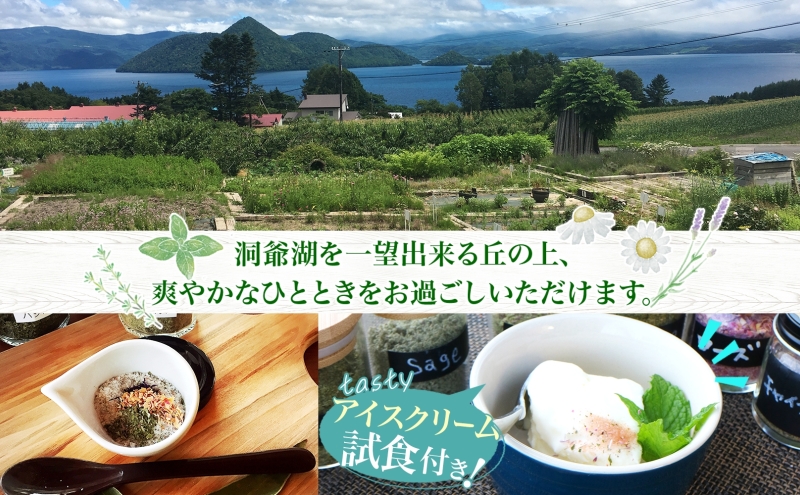 北海道 摘みたて ハーブソルト 作り 2枚 体験 ハーブ ソルト 塩 岩塩 調味料 調味塩 オリジナル  ハーブ畑 天然  乾燥ハーブ ドライハーブ 料理 ハーバルランチ 送料無料 洞爺湖