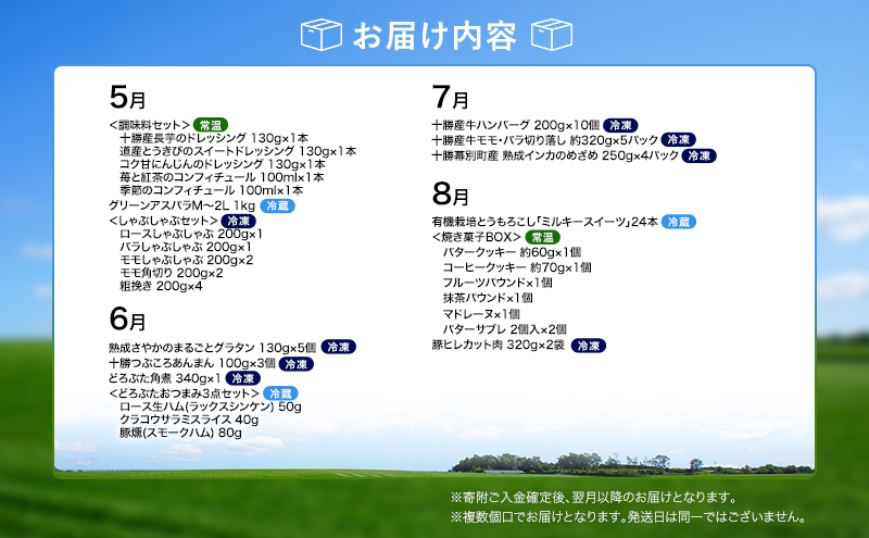 十勝幕別の定期便 1年間選りすぐり 全12回 【 チーズ 蜂蜜 ハンバーグ 麺 ウインナー ベーコン 餃子 グラタン 麺 和菓子 スイーツ カレー 牛 豚 野菜 北海道 十勝 幕別 】