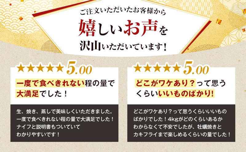 7月配送 訳あり 牡蠣 北海道厚岸産 殻付カキ 約4kg (25から50個) カキナイフ付 生食 生牡蠣 貝付き牡蠣 貝 海鮮 魚介類 殻付き牡蠣 マルえもん
