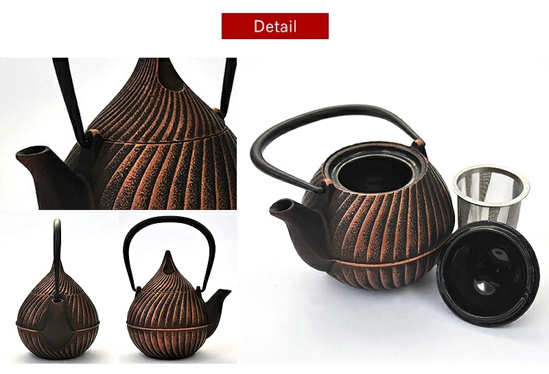 南部鉄器 ティーポット蕾0.4L（カパーブラック） 雑貨 日用品 工芸品 装飾品