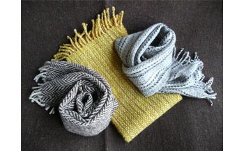 ホームスパン ネックウェア（黄・茶）