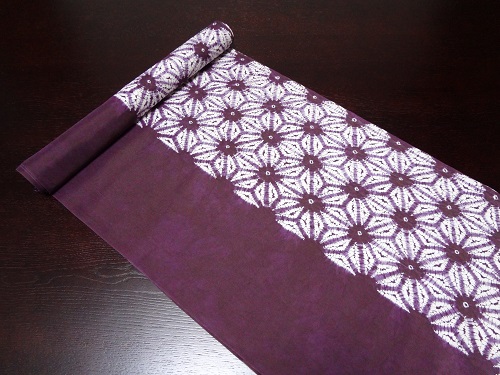 【南部しぼり 紫根染】 正絹帯地 染分け草紫堂 南部紫根染 和装 着物 帯 着物帯 伝統工芸 工芸品