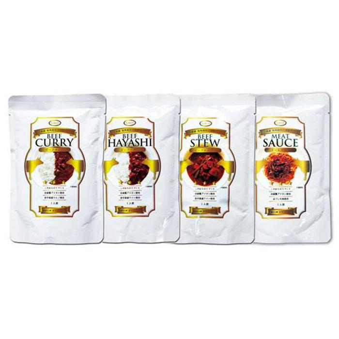 【カナンフーズ】岩手県産短角和牛の本格ディナー レトルト4種お試しセット 惣菜 レトルトカレー パスタソース 常温保存 備蓄用 ビーフカレー ビーフハヤシ ビーフシチュー ミートソース