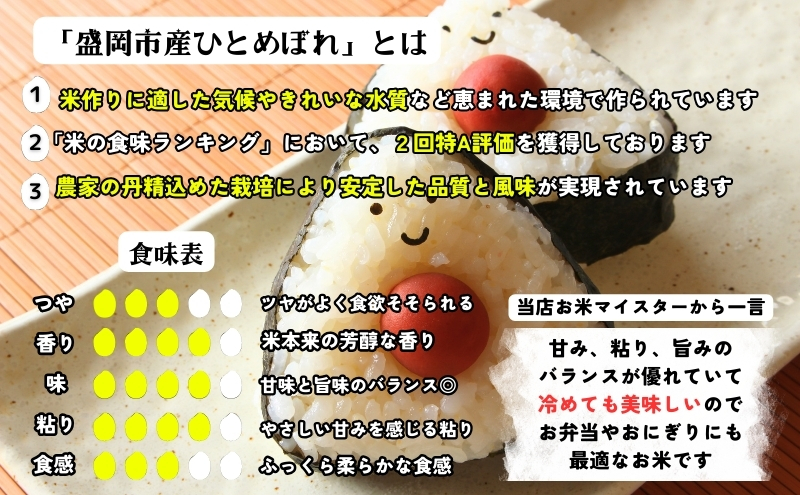 ★栄養も美味しさも欲ばる人へ★『定期便11ヵ月』ひとめぼれ【5分づき精米・ビタミン強化米入り】5kg×2 令和7年産 盛岡市産 ◆新鮮！発送日精米・1等米のみを使用したお米マイスター監修の米◆