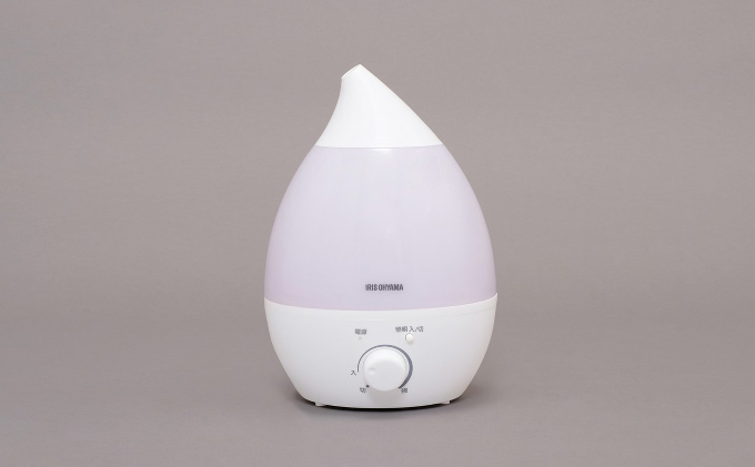 加湿器 卓上 小型 超音波式 UHM-280S-W ホワイト アイリスオーヤマ おしゃれ アロマ 超音波式加湿器 オフィス 小型 軽量 コンパクト 超音波式 しずく型 清潔 リビング 寝室 子供部屋