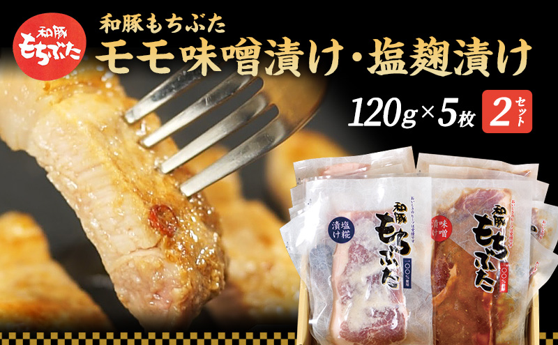 もちぶた モモ 120g × 5枚 味噌漬け 塩麹漬け 和豚 もち豚 豚肉 ポーク お肉 肉 豚 ぶた ブタ もも肉 精肉 アウトドア キャンプ バーベキュー 冷蔵 宮城