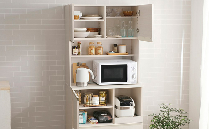 キッチンキャビネット KCB-790 オフホワイト アイリスオーヤマ 雑貨 日用品 インテリア