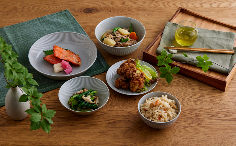 食器 5点セット MNW-5S グレー 電子レンジ 食洗器対応 磁器 新生活 アイリスオーヤマ