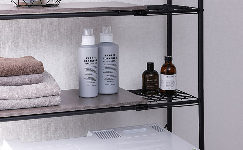 ランドリーラック 伸縮スタイルランドリーラック  SLR-EX895  ブラック アイリスオーヤマ 伸縮 おしゃれ 縦型 スリム 可動棚 洗濯機ラック 一人暮らし ランドリー収納 洗面所 洗濯機 収納 省スペース 北欧 シンプル