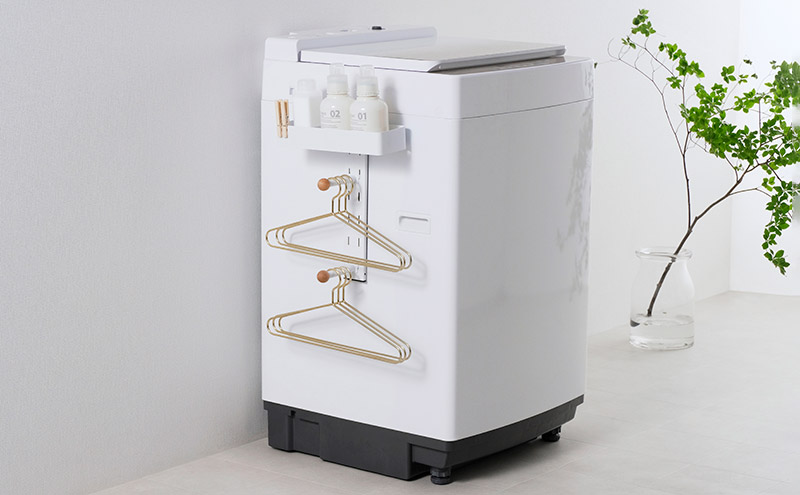 ハンガーラック 洗濯機横ラック  アイリスオーヤマ LHR-300 ホワイト ランドリーラック洗濯機 マグネット収納 隙間収納 ランドリーハンガーラック 洗濯機ラック ランドリー収納 ハンガーフック おしゃれ スリム 洗面所 マグネット