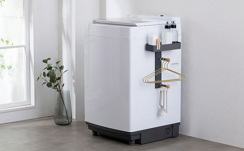 ハンガーラック 洗濯機横ラック アイリスオーヤマ LHR-300 ダークグレー ランドリーラック洗濯機 マグネット収納 隙間収納 ランドリーハンガーラック 洗濯機ラック ランドリー収納 ハンガーフック おしゃれ スリム 洗面所 マグネット