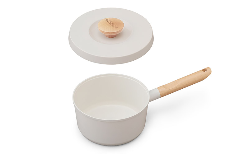 鍋 片手鍋 18cm なべ 無加水鍋  LUO-P18  ホワイト アイリスオーヤマ 片手無加水鍋 ih ガス火 ふた 蓋付き セラミック IH対応 ガス火対応 北欧 おしゃれ かわいい シンプル LUONTO ルオント プレゼント
