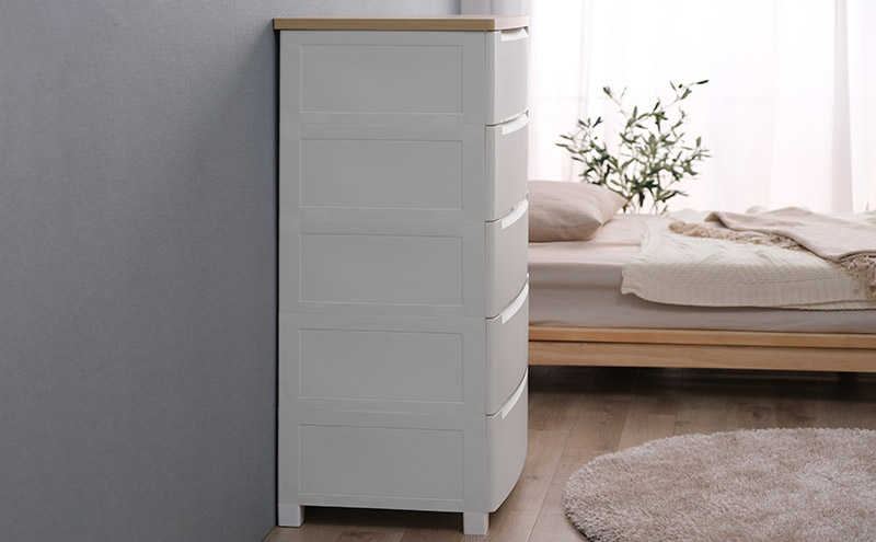 チェスト ウッドトップチェスト KDMG-565WT ホワイト  アイリスオーヤマ  プラスチック ノックダウン 組立 リビング 収納 木製 タンス 箪笥 5段