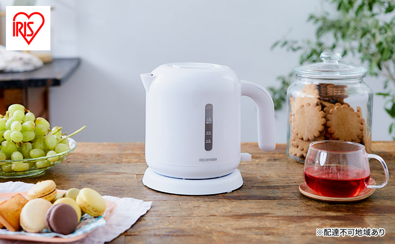 ケトル 電気 IKEB-800-W ホワイト ベーシックタイプ アイリス