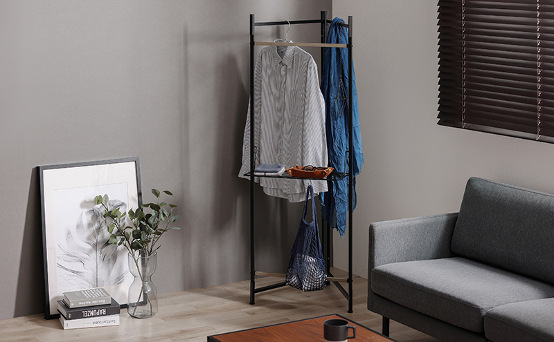 ☆インテリアとしても洗濯物干し 折たたみ収納 部屋干しブラウン