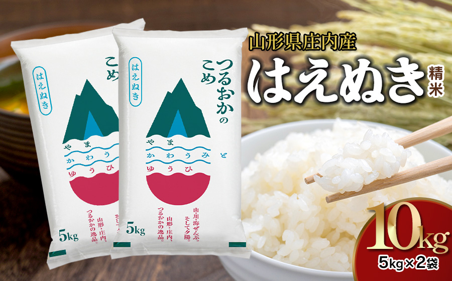 【令和7年産】はえぬき 精米 5kg×2袋 計10kg 山形県 庄内産　米食味鑑定士お薦め