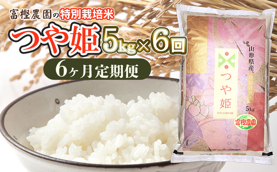 【令和7年産先行予約】【定期便6ヶ月】富樫農園の特別栽培米つや姫 精米5kg×6ヶ月 山形県鶴岡市産　K-732 定期便 5kg×6ヶ月