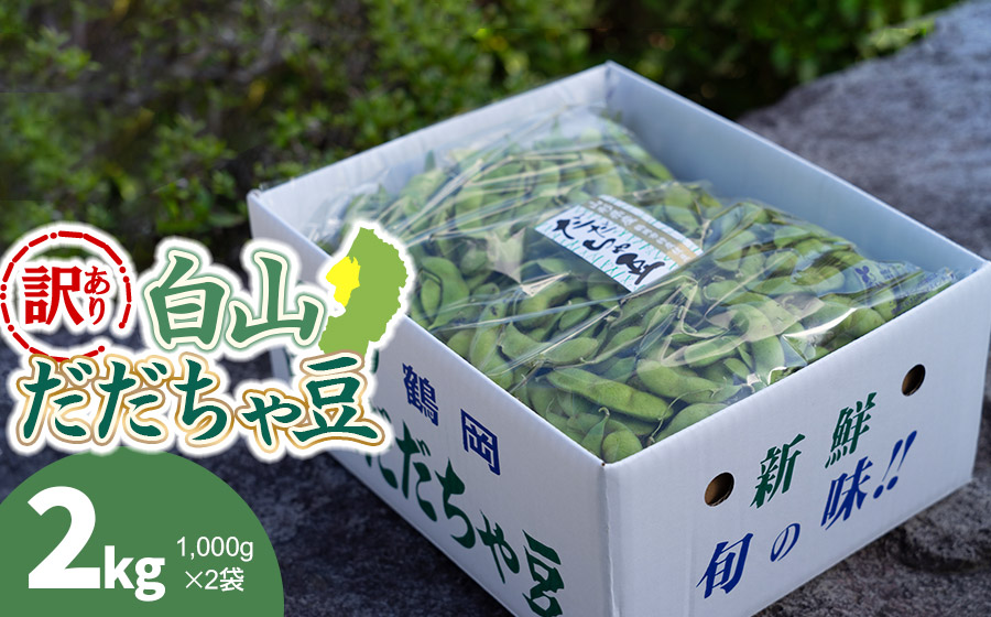 【令和8年産先行予約】【訳あり】白山だだちゃ豆　2kg（1kg × 2袋）　長五郎