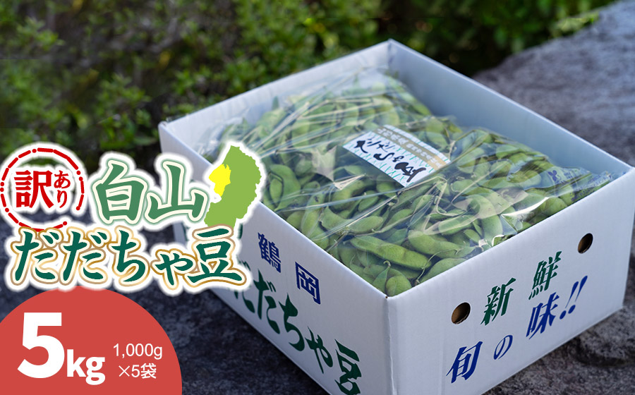 【令和8年産先行予約】【訳あり】白山だだちゃ豆　5kg（1kg × 5袋）　長五郎