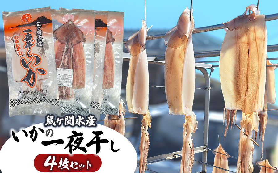 鼠ヶ関名産　いかの一夜干し 4枚セット　鼠ヶ関水産加工生産組合