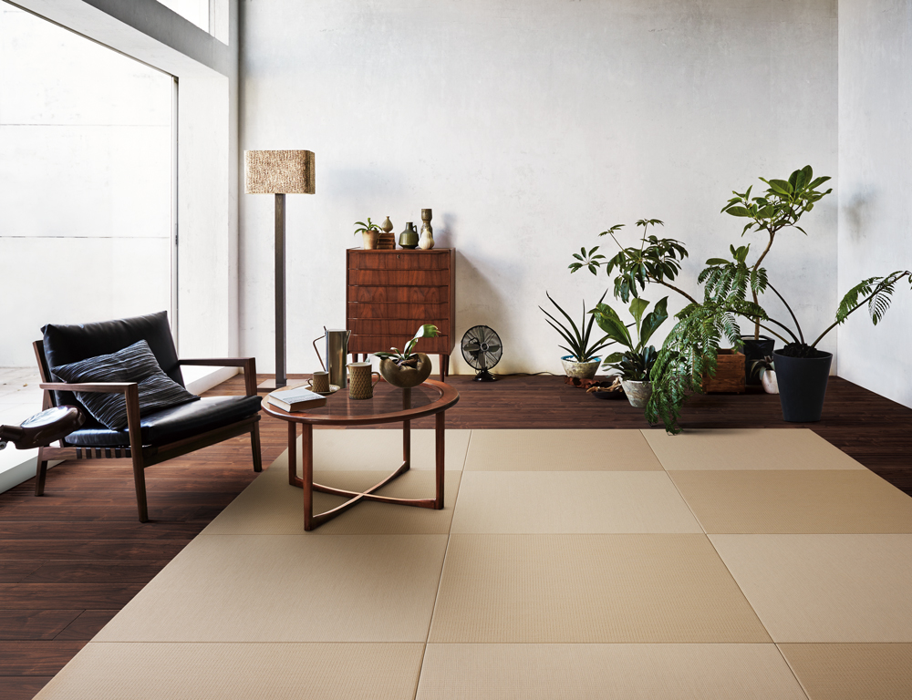 ここち和座 彩園 2枚入り アイボリー｜敷物 畳 ラグ たたみ 敷き物 [0727]