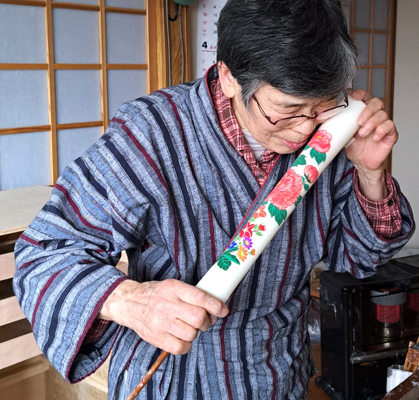 会津絵ろうそく100号｜ろうそく ロウソク 手作り 手作業 伝統品 ギフト 贈答 会津若松 [0764]
