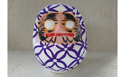 白河だるま ぬ（14cm） 七宝文様 和柄 縁起物  伝統技術 工芸品 F21R-096