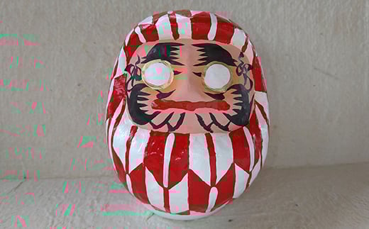 白河だるま ぬ（14cm） 矢羽根柄 和柄 縁起物  伝統技術 工芸品 F21R-098