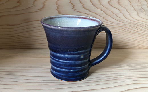 大堀相馬焼 いかりや窯 マグカップ 紫  工芸品 F21R-176