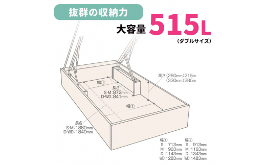 フランスベッド ファディアC2（跳上収納タイプ） マットレス ダブル 　グレージュ（KGY）ミディアムソフト  家具 F23R-334