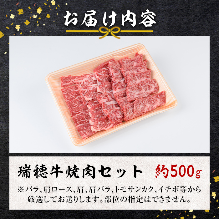 ＜2026年1月中に発送＞瑞穂牛焼肉セット 約500g 牛肉 やきにく バラ 肩ロース 肩 肩バラ トモサンカク イチボ ブランド牛 冷凍配送 茨城県 お中元 焼肉の日 敬老の日 瑞穂牛 焼肉 10種 盛り合わせ 食べ比べ 国産 肉 BBQ セット 【（株）フロンティアロード】【ho0858-1-01】