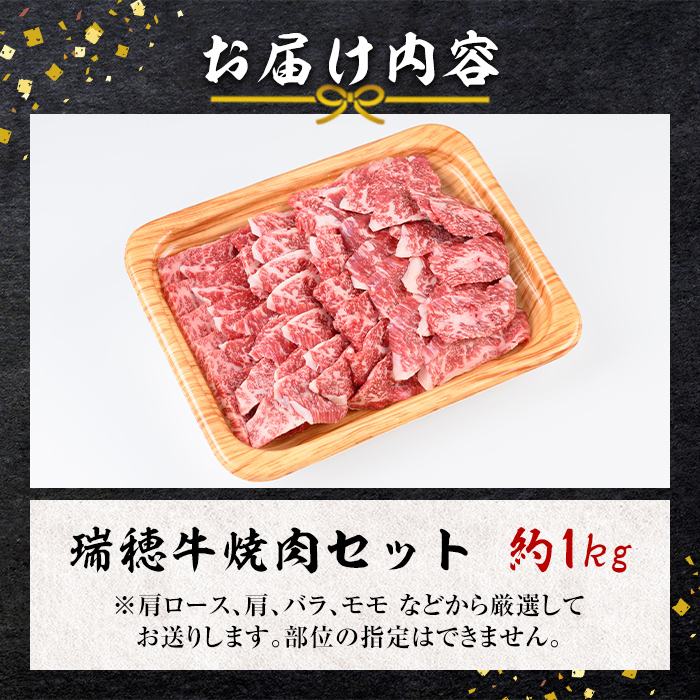 ＜2026年2月中に発送＞ 瑞穂牛焼肉セット 1.0Kg 牛肉 やきにく バラ 肩ロース 肩 肩バラ トモサンカク イチボ ブランド牛 冷凍配送 茨城県 お中元 焼肉の日 敬老の日 常陸牛 焼肉 盛り合わせ 食べ比べ 国産 肉 BBQ セット 【（株）フロンティアロード】【 ho0903-1-02】