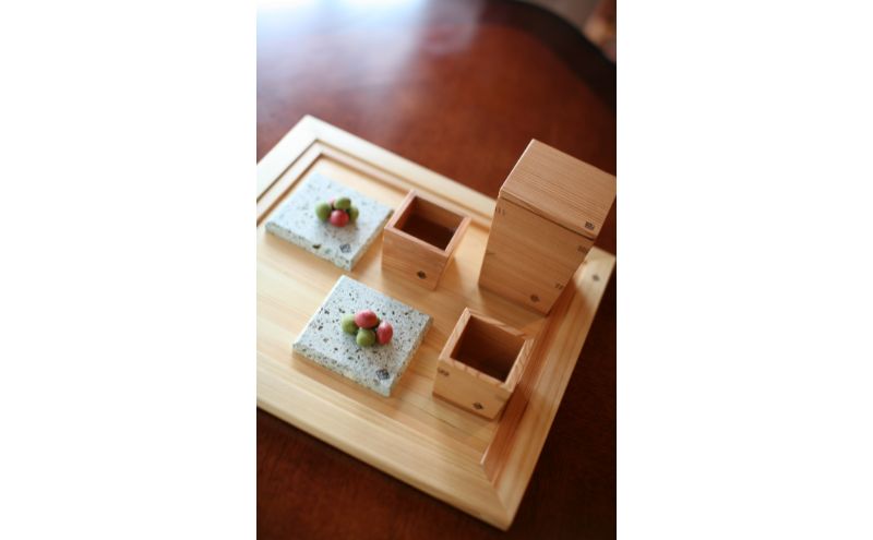 以為 日光杉 酒器 枡 大 150ml 日本酒 お酒 料理 デザイン