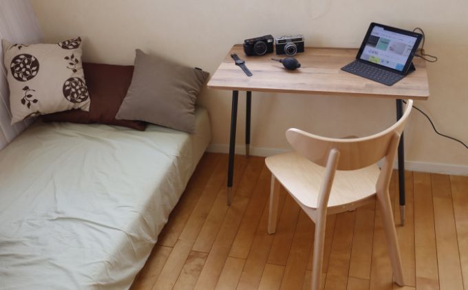 【＆FREL】ワークテーブル 天板（ナチュラルオーク）脚/フレーム（ホワイト）幅120　奥行60　高さ72【ポリッシュ】 ※離島への配送不可