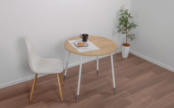 【＆FREL】FS サークルテーブル 天板 メラミン ホワイトパイン 幅75cm　奥行75cm 高さ72cm ※離島への配送不可