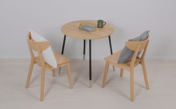 【＆FREL】FS サークルテーブル 天板 メラミン ライトオーク 幅75cm　奥行75cm 高さ72cm ※離島への配送不可