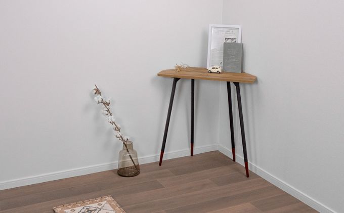 【＆FREL】FS ウォールサイドテーブル 天板 突板ナチュラルオーク 幅70cm　奥行30cm　高さ72cm ※離島への配送不可