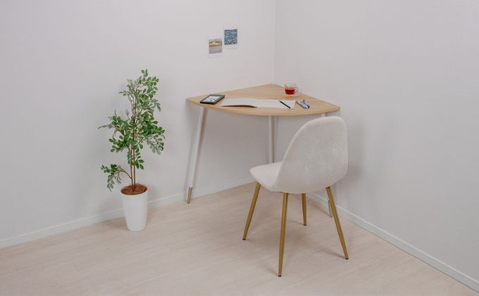 【＆FREL】FS コーナーテーブル 天板 メラミンホワイトパイン 幅99cm 奥行67cm 高さ72cm ※離島への配送不可