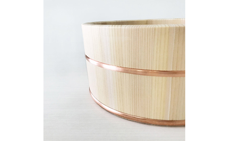 お風呂の木製湯おけ 丸型 国産さわら材 銅タガ 湯おけ 桶 木製 ※沖縄・離島への配送不可