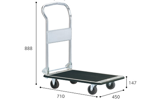花岡車輌 ダンディ台車 150kg 折りたたみ式 小型 静音 スチール製 Dシリーズ typeDL シルバー×ブラック UDL-DX