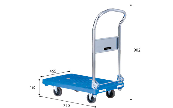 花岡車輌 ダンディ台車 150kg 折りたたみ式 軽量小型 静音 プラスチック製 Pシリーズ typePL ブルー UPL-LSC