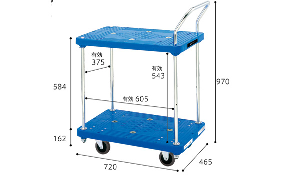 花岡車輌ダンディ軽量小型台車150kg二段片ハンドル式 UPL－BT2