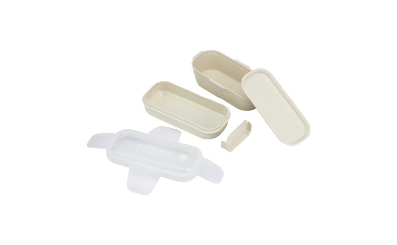 ホームコーディ　ふんわり盛れるシンプルランチボックス2段　アイボリー イオンリテール 日用品