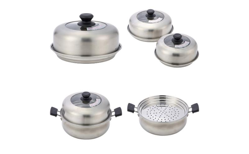 ホームコーディ　ステンレス製　ドーム型蒸し器セット 20-22cm  イオンリテール 調理　料理