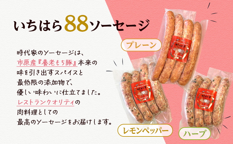 時代家ソーセージ5種詰め合わせ＋熟成ベーコン約500g 1個 ソーセージ ベーコン 冷凍 小分け 詰め合わせ セット おかず おつまみ 市原市 千葉