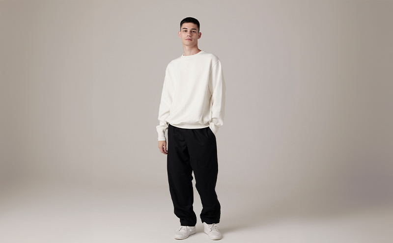 ニット アンユースレス クルーネックスニット 服 洋服 ファッション 耐久性 上品 コーマ糸 無撚糸コットン 洗濯可能 墨田区 東京都 ブラック/XL